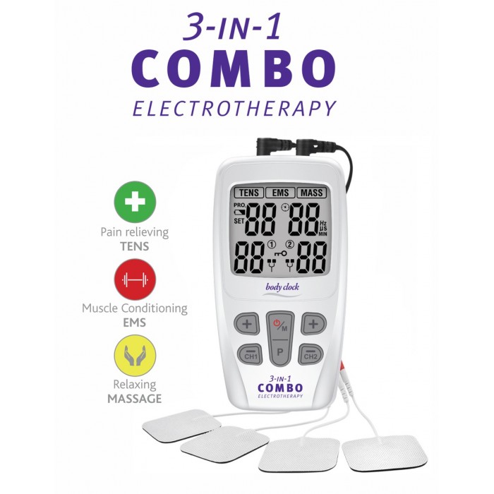 Body Clock 3 in 1 Combo - elektroterapeutický přístroj s 22 programy TENS, EMS, RELAX