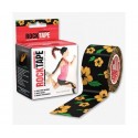 RockTape -  kineziologická tejpovací páska - černá, s oranžovou kytičkou